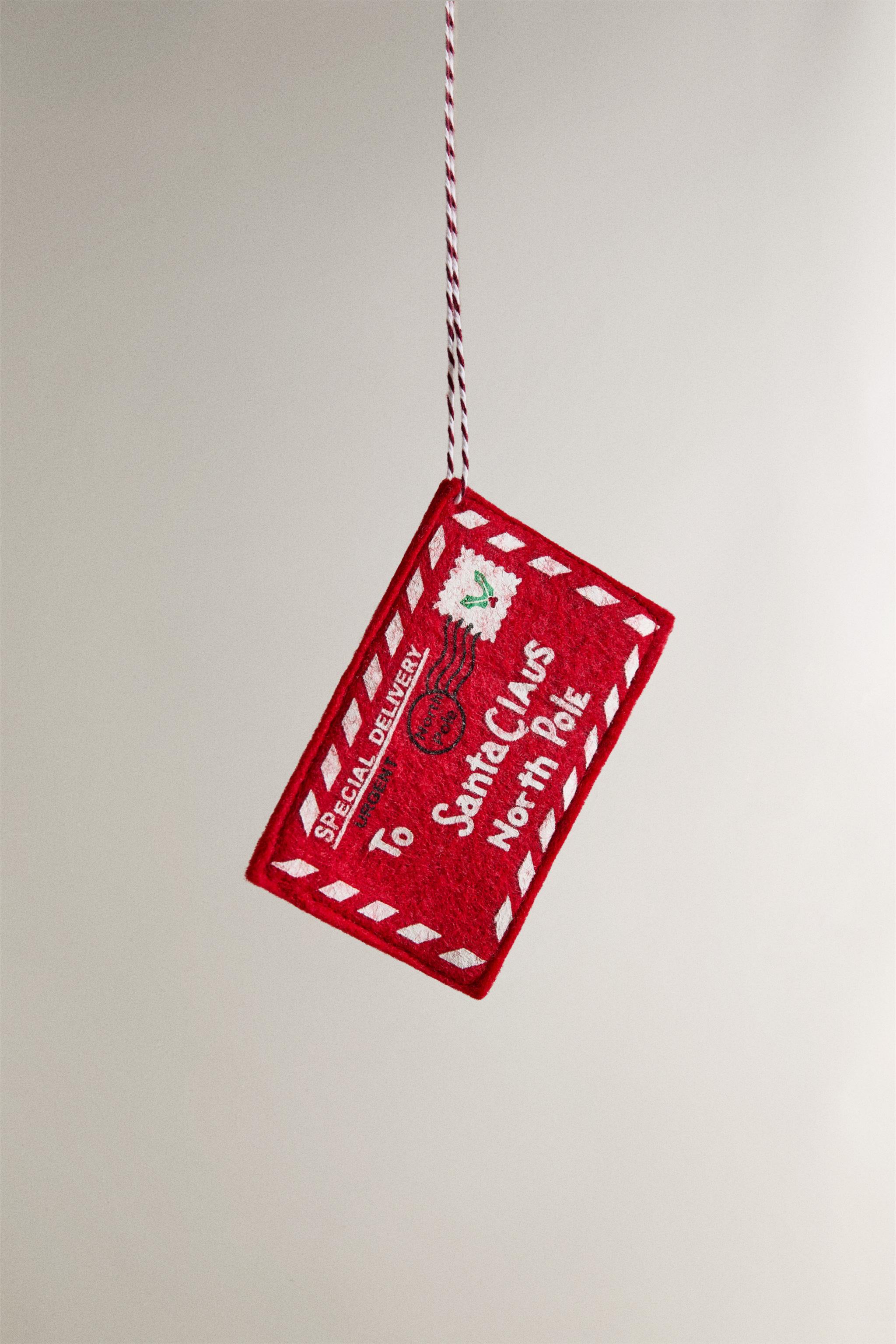 SANTA CLAUS FELT ENVELOPE CHRISTMAS TREE ORNAMENT